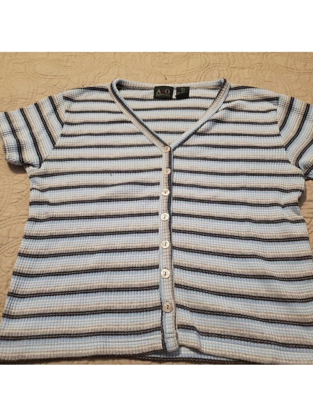 Vintage 90s American Outpost Striped Short Sleeve